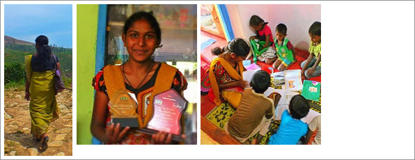 スリランカの少女は学ぶ喜びを分かち合っています!